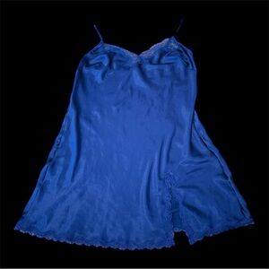 Victoria's Secret Royal Blue Satin Chemise